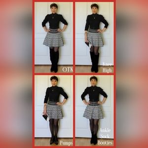 EUC Max Studio Fit & Flare Black & White Pattern Sweater Skirt, S/M